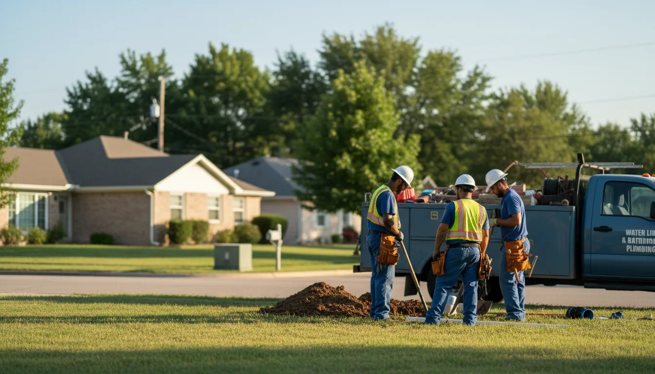 Residential water line and bathroom plumbing service in Olden, TX
